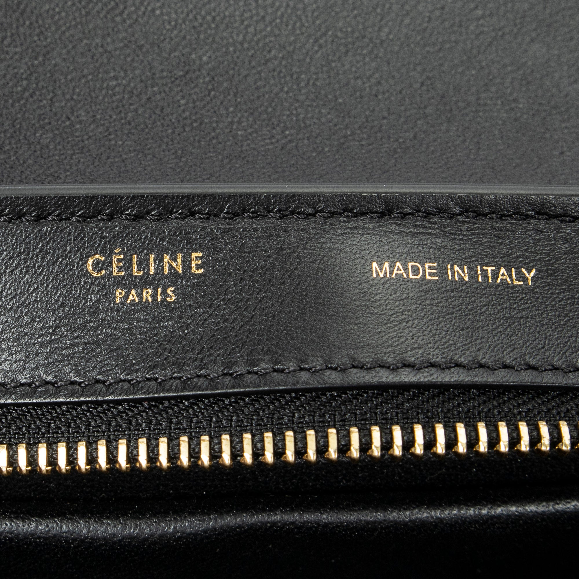 Shoulder Bag Small Tricolor Trapeze Black Calfskin Leather