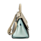 Shoulder Bag Small Tricolor Trapeze Black Calfskin Leather