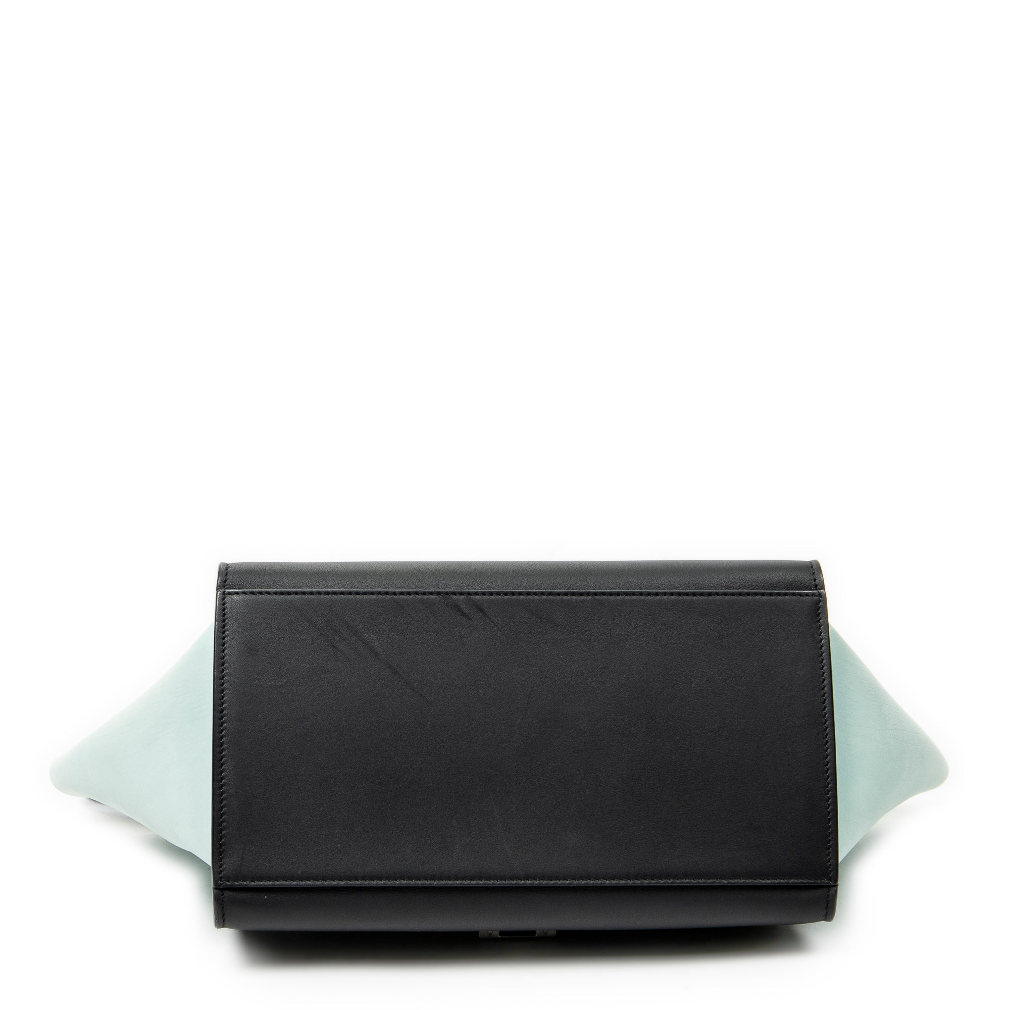 Shoulder Bag Small Tricolor Trapeze Black Calfskin Leather