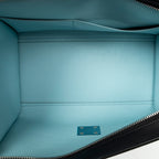 Shoulder Bag Small Tricolor Trapeze Black Calfskin Leather