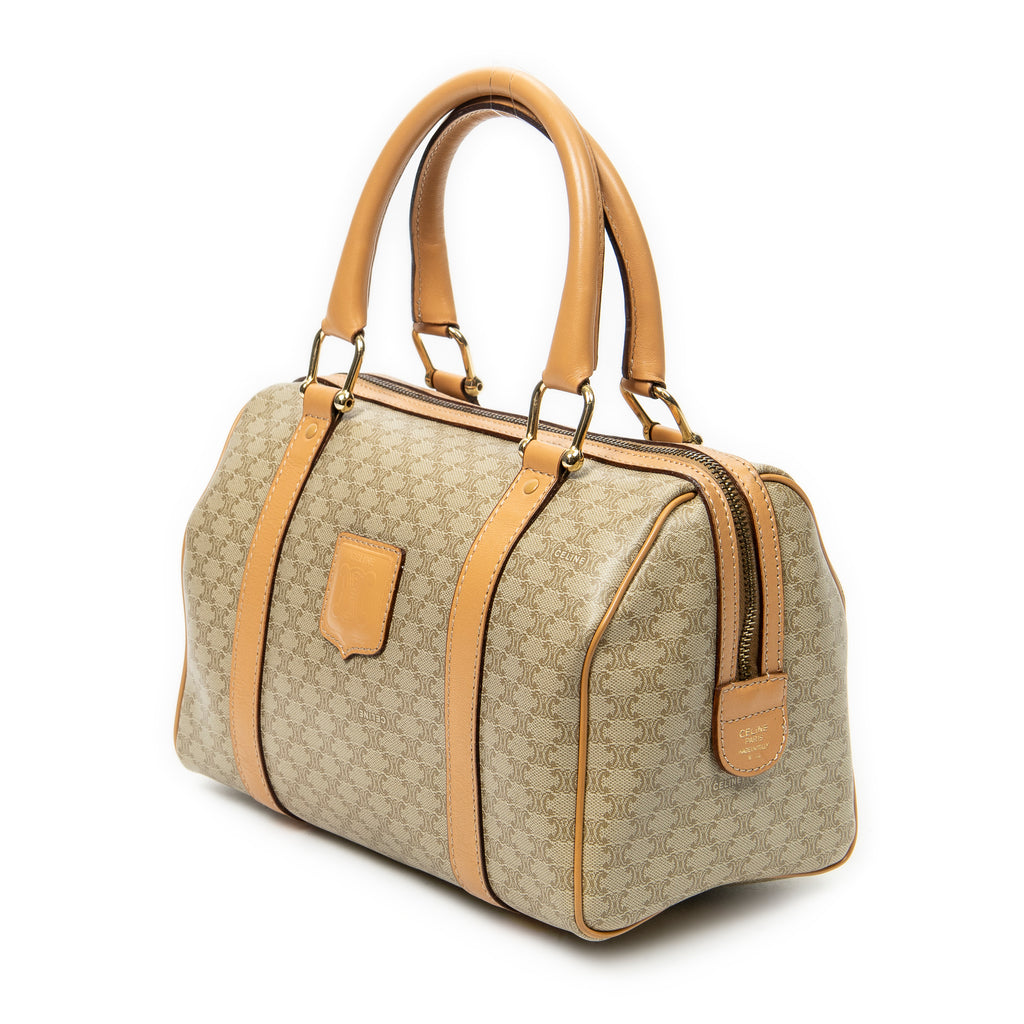 Handbag Mini Boston Beige Macadam Coated Canvas