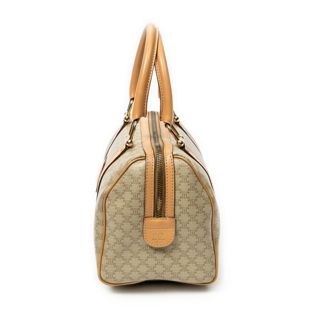 Handbag Mini Boston Beige Macadam Coated Canvas