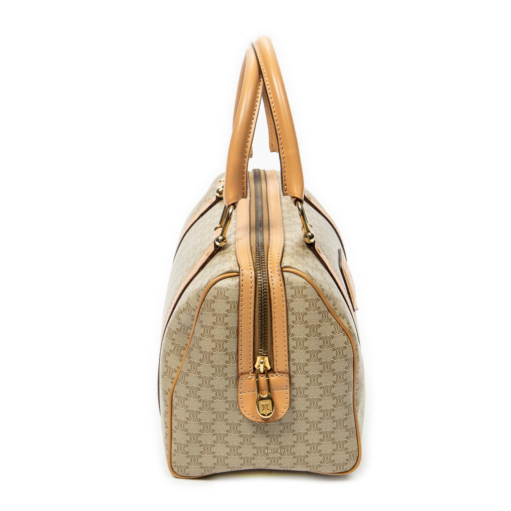 Handbag Mini Boston Beige Macadam Coated Canvas