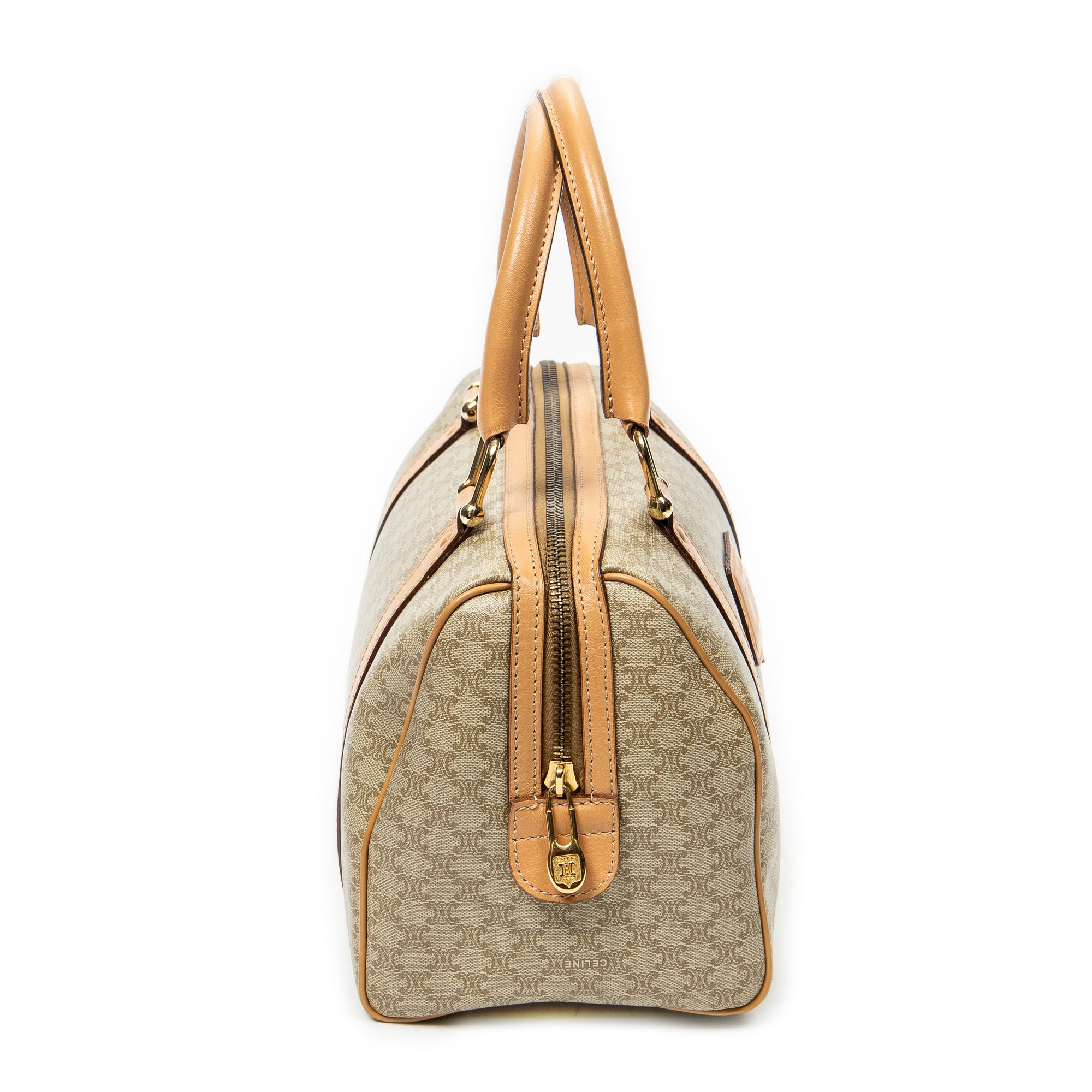 Handbag Mini Boston Beige Macadam Coated Canvas