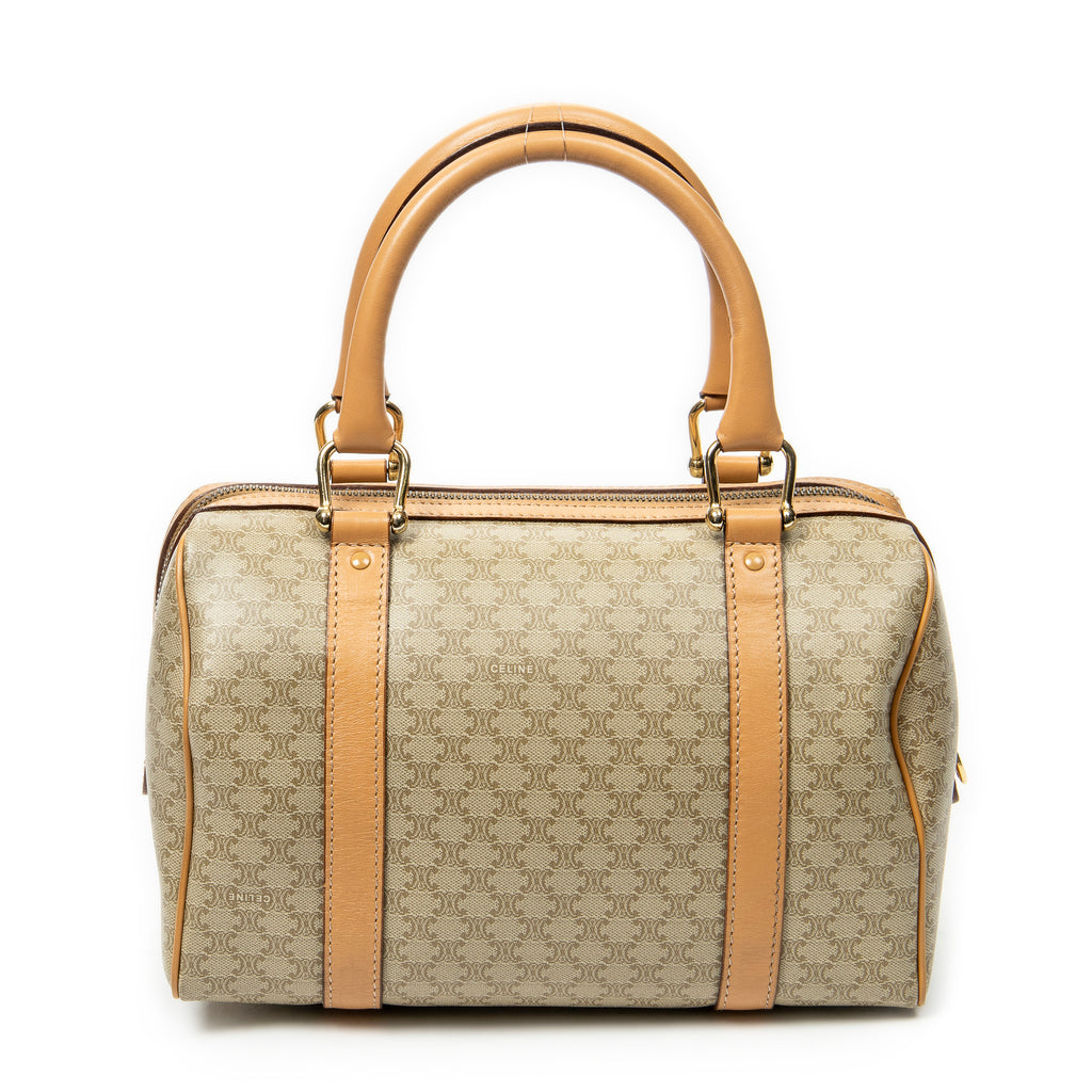 Handbag Mini Boston Beige Macadam Coated Canvas