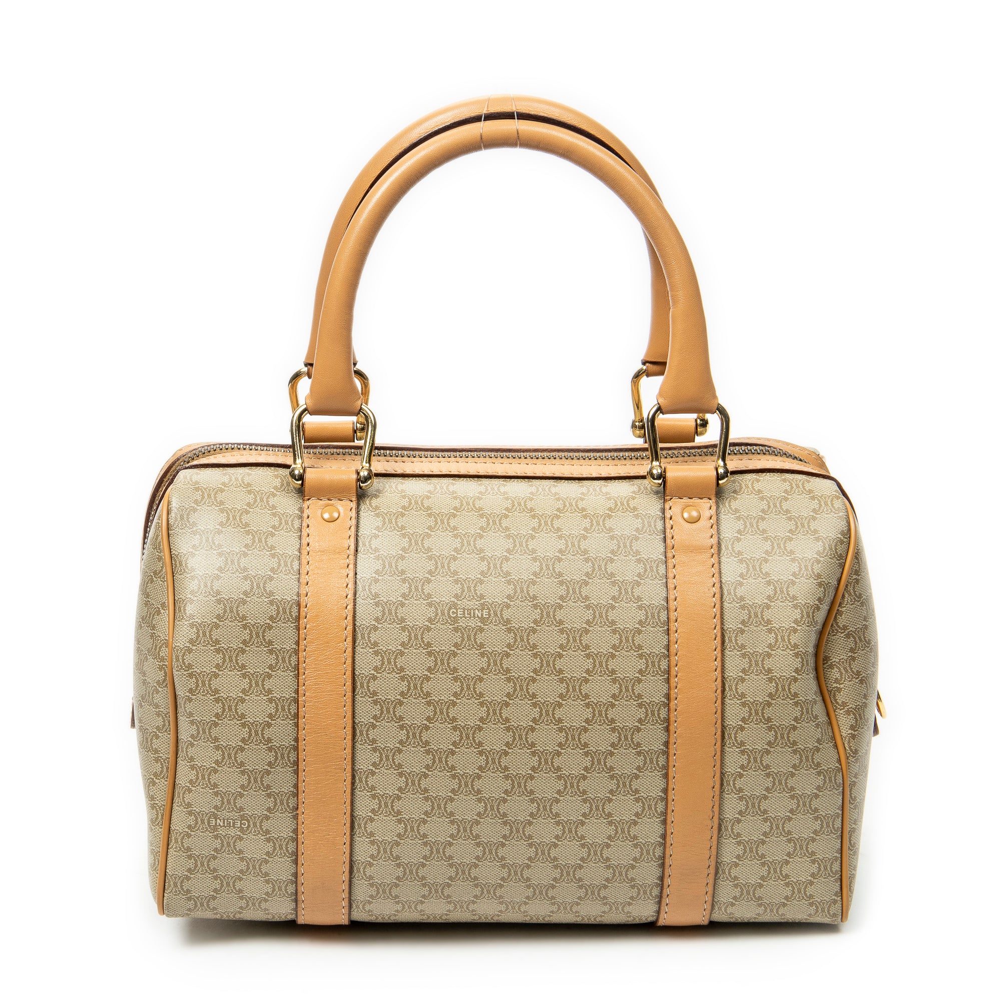 Handbag Mini Boston Beige Macadam Coated Canvas