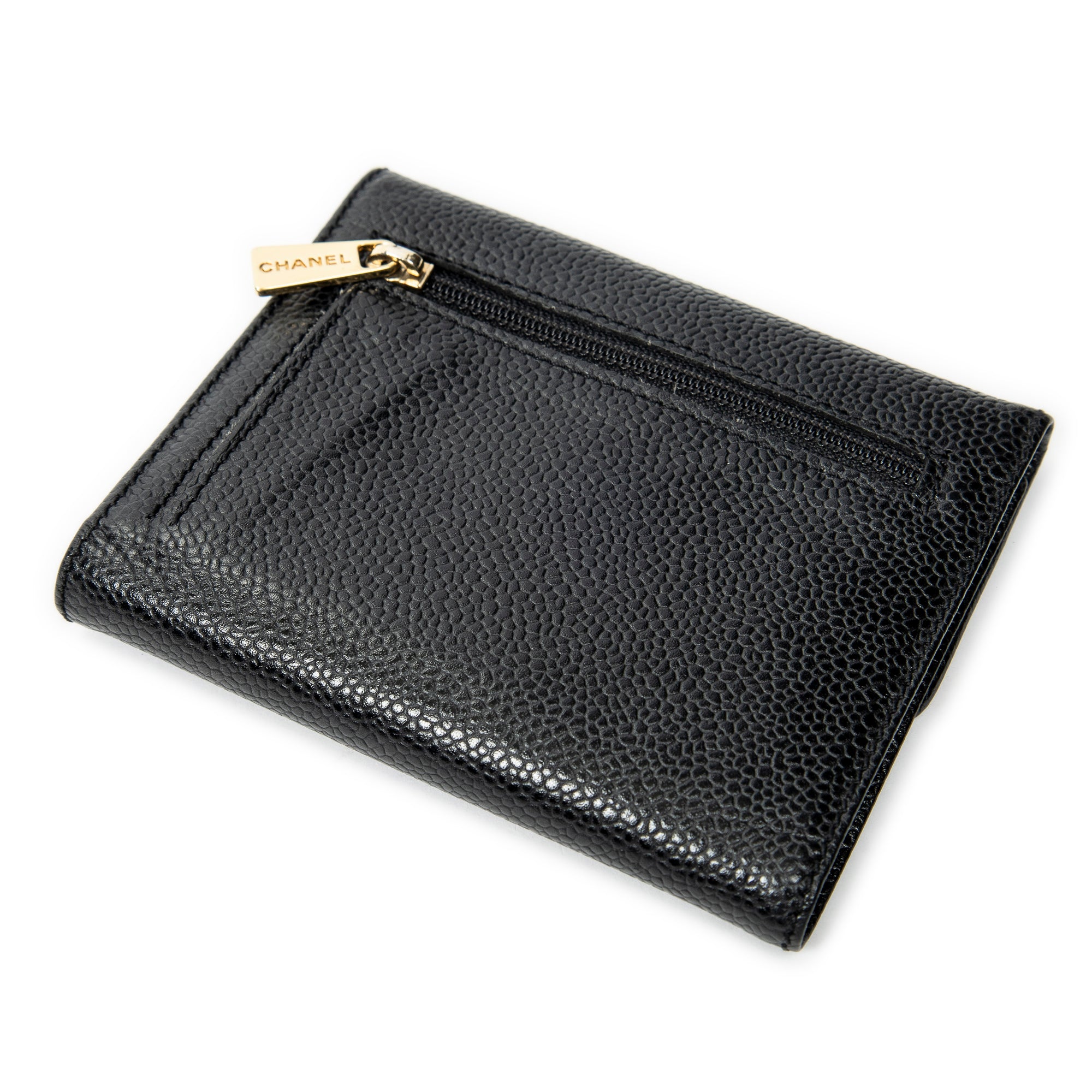 Wallet Timeless Compact Bifold Wallet Black Caviar Leather