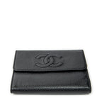 Wallet Timeless Compact Bifold Wallet Black Caviar Leather