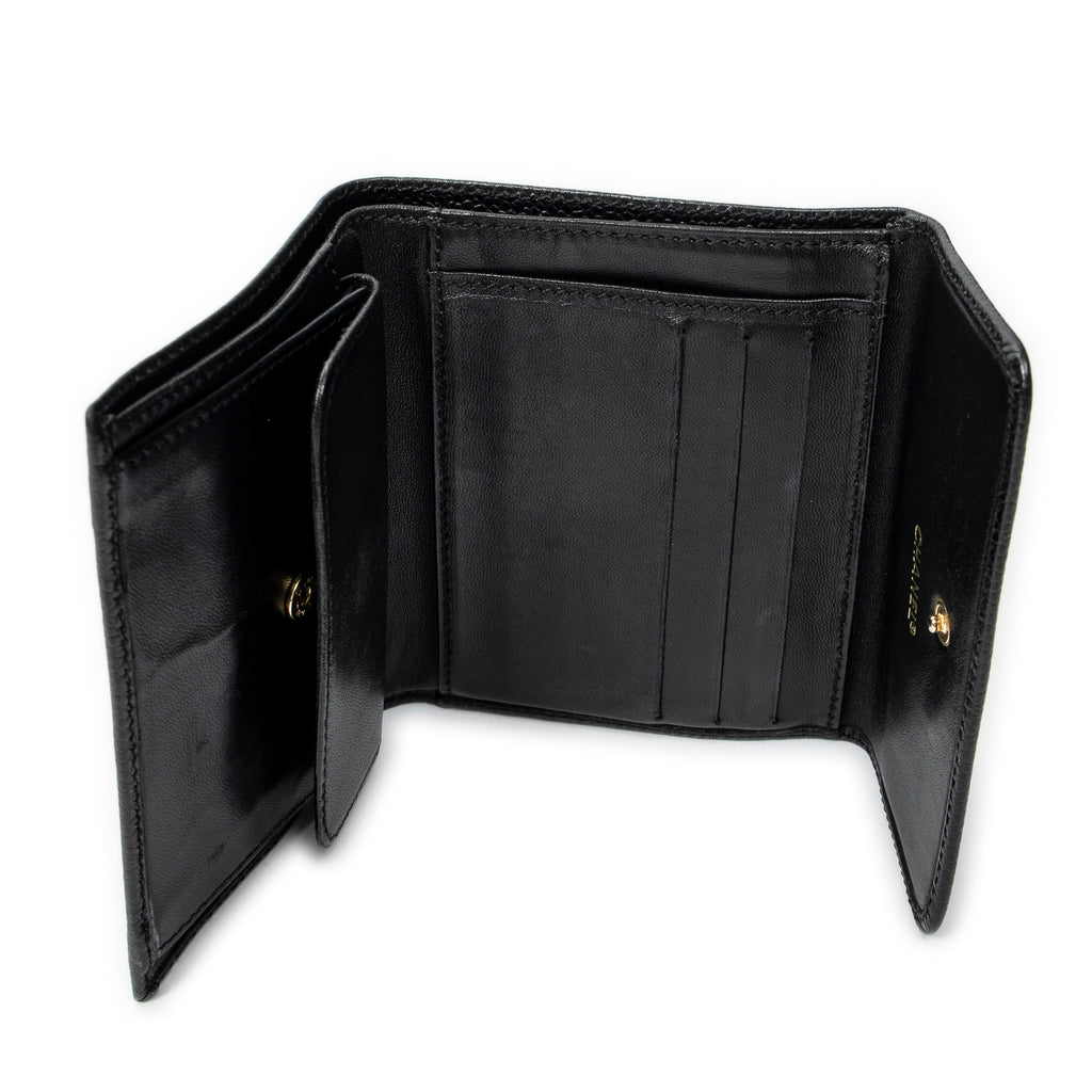Wallet Timeless Compact Bifold Wallet Black Caviar Leather