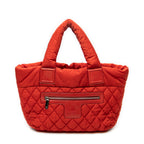 Shoulder Bag Small Coco Cocoon Reversible Tote Red Quilted Nylon Canvas