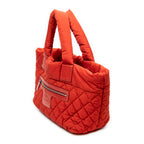 Shoulder Bag Small Coco Cocoon Reversible Tote Red Quilted Nylon Canvas