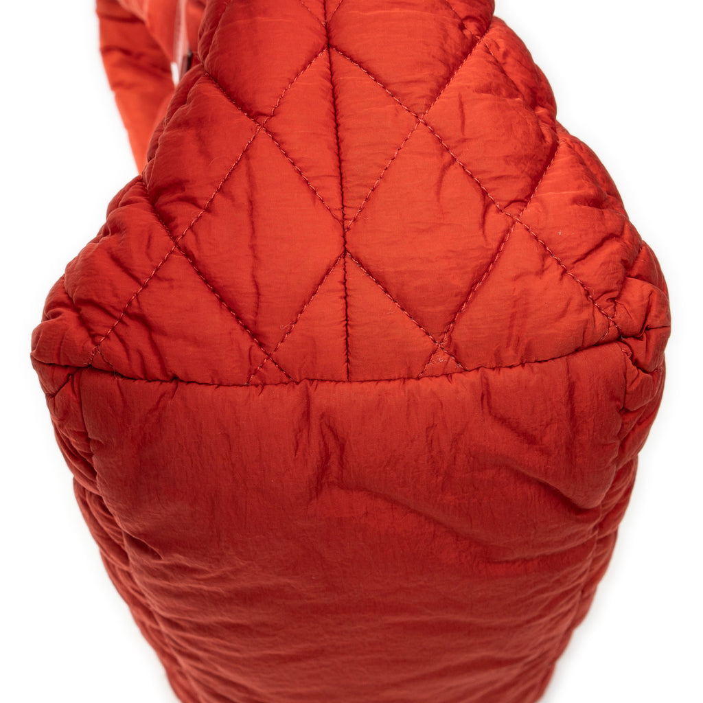 Shoulder Bag Small Coco Cocoon Reversible Tote Red Quilted Nylon Canvas