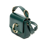 Shoulder Bag Mini C Crossbody Green Calfskin Leather