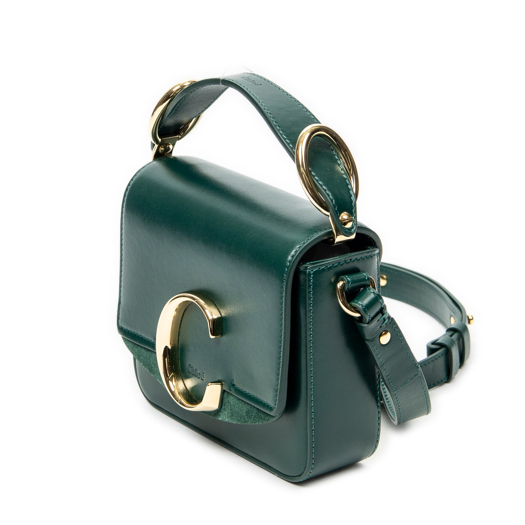Shoulder Bag Mini C Crossbody Green Calfskin Leather