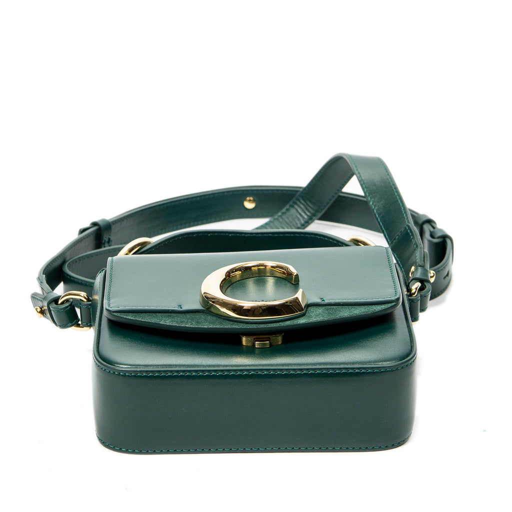 Shoulder Bag Mini C Crossbody Green Calfskin Leather