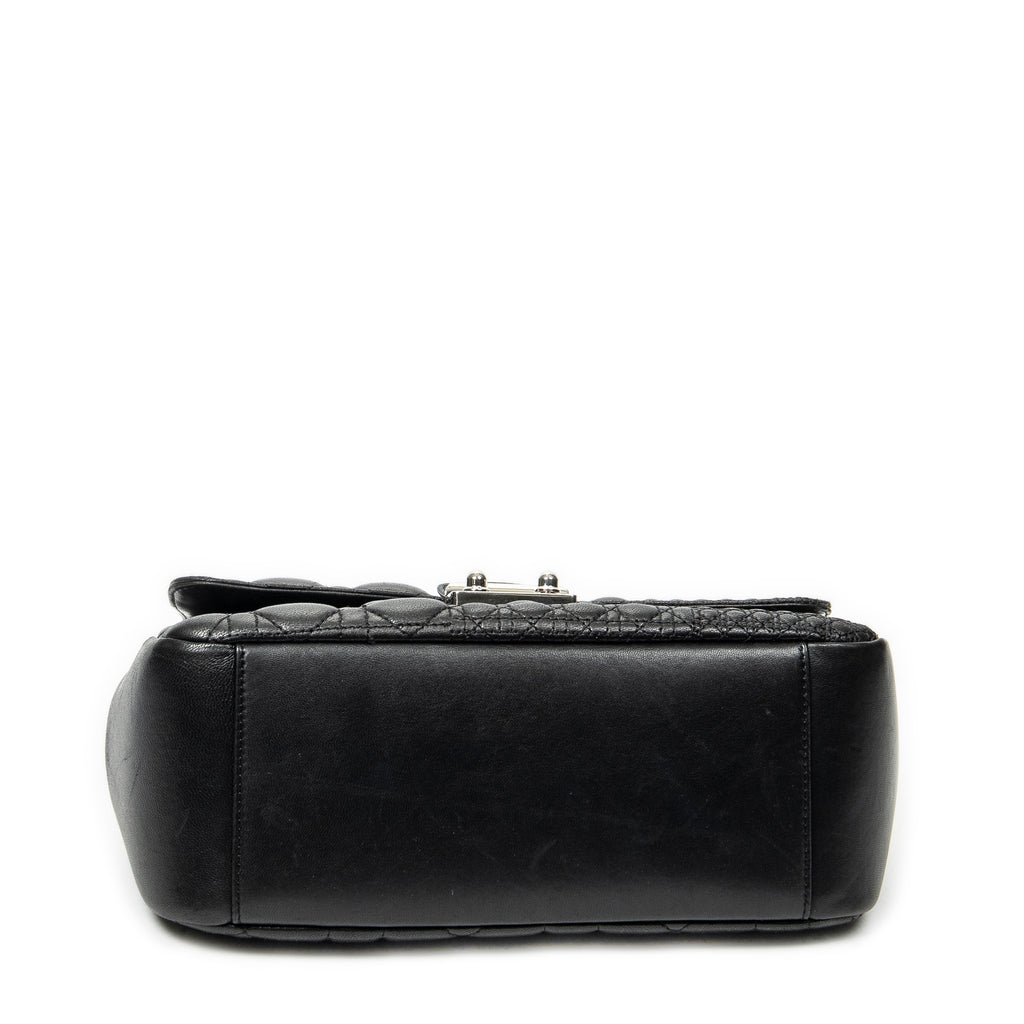 Shoulder Bag Medium Miss Dior Flap Black Cannage Lambskin Leather