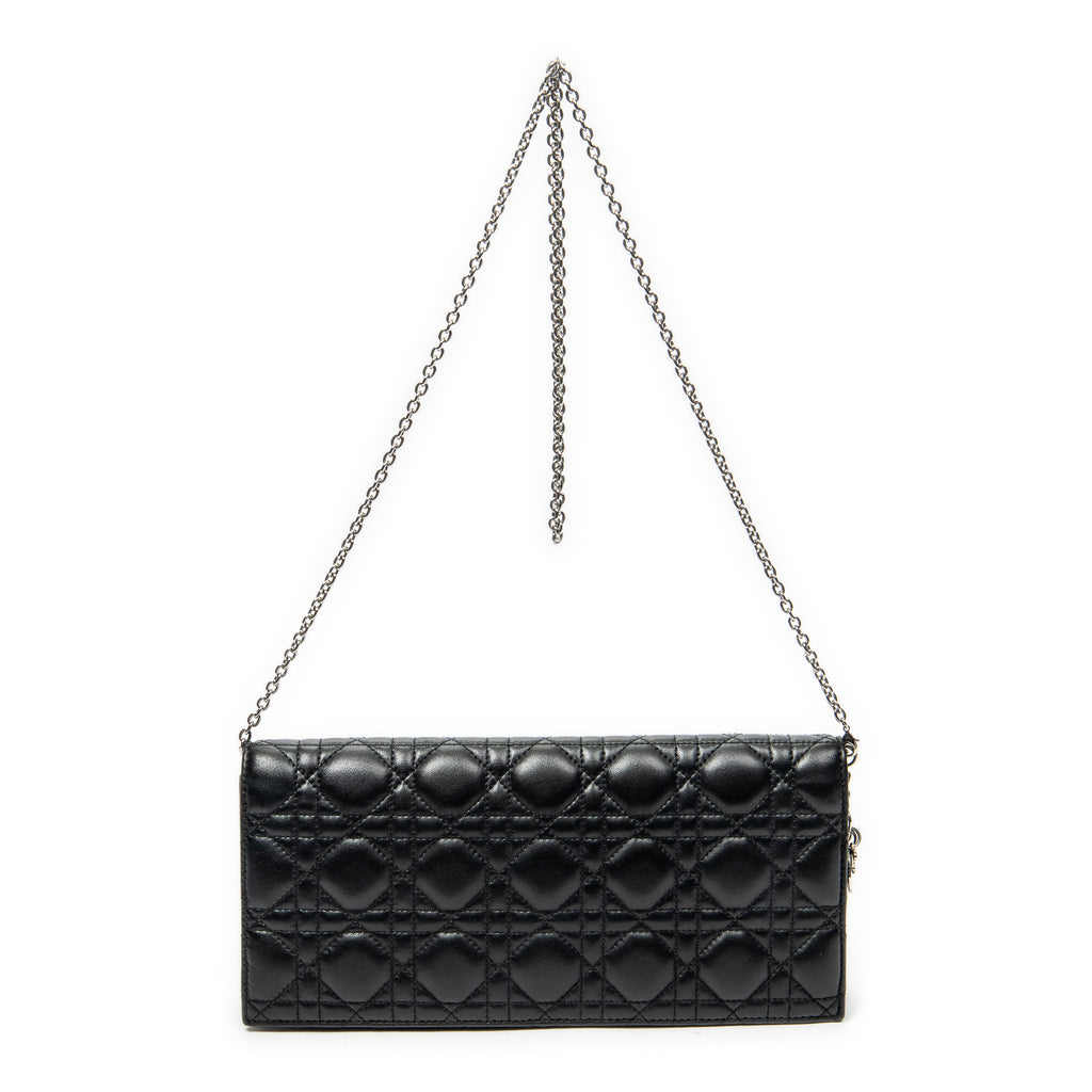 Shoulder Bag Lady Dior Chain Clutch Black Cannage Lambskin Leather