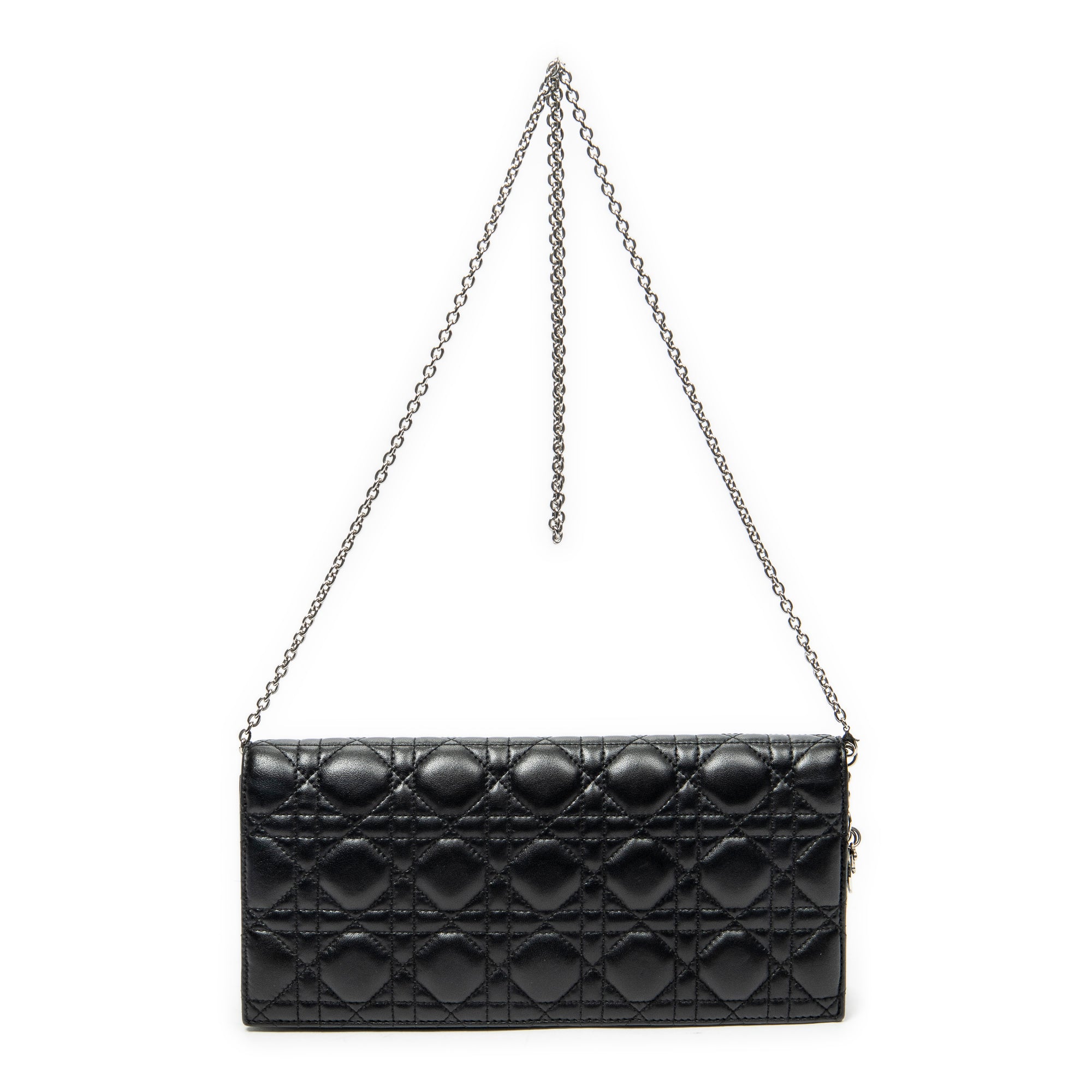 Shoulder Bag Lady Dior Chain Clutch Black Cannage Lambskin Leather