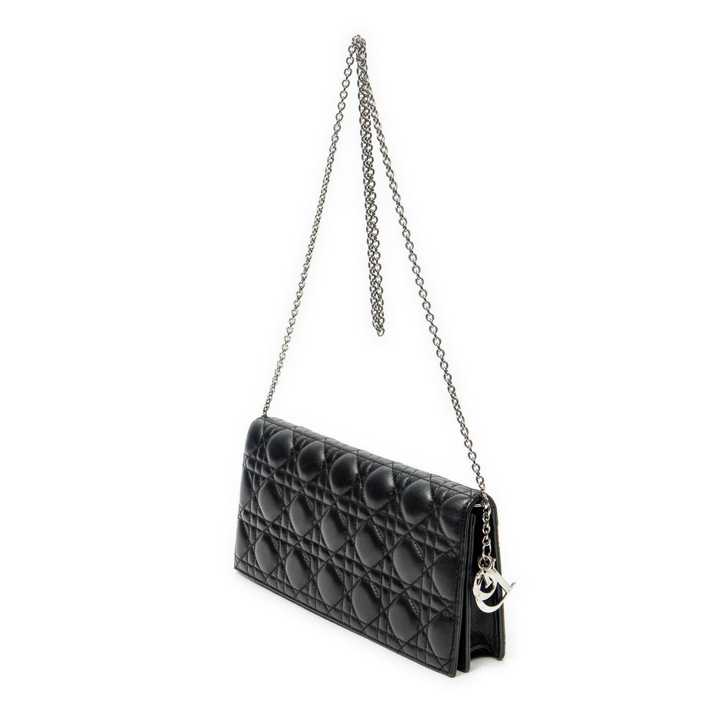 Shoulder Bag Lady Dior Chain Clutch Black Cannage Lambskin Leather