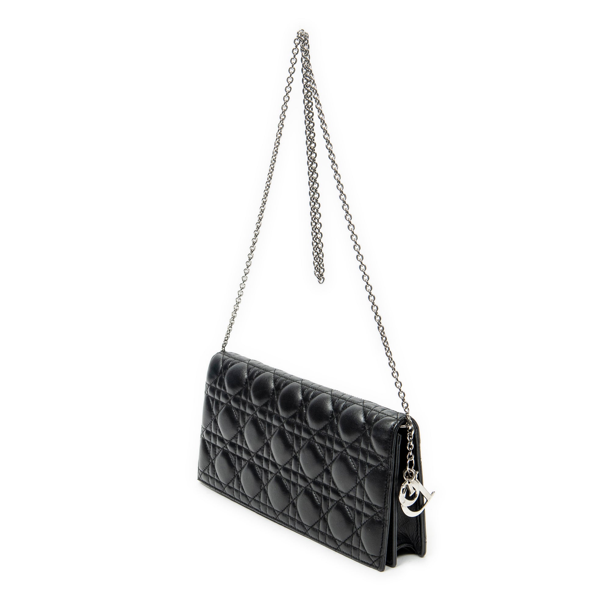 Shoulder Bag Lady Dior Chain Clutch Black Cannage Lambskin Leather