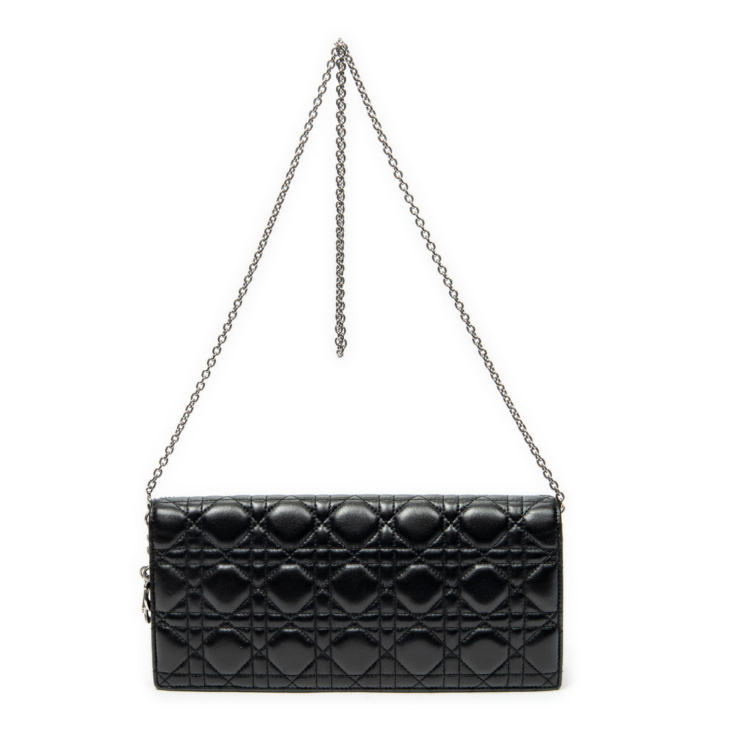 Shoulder Bag Lady Dior Chain Clutch Black Cannage Lambskin Leather