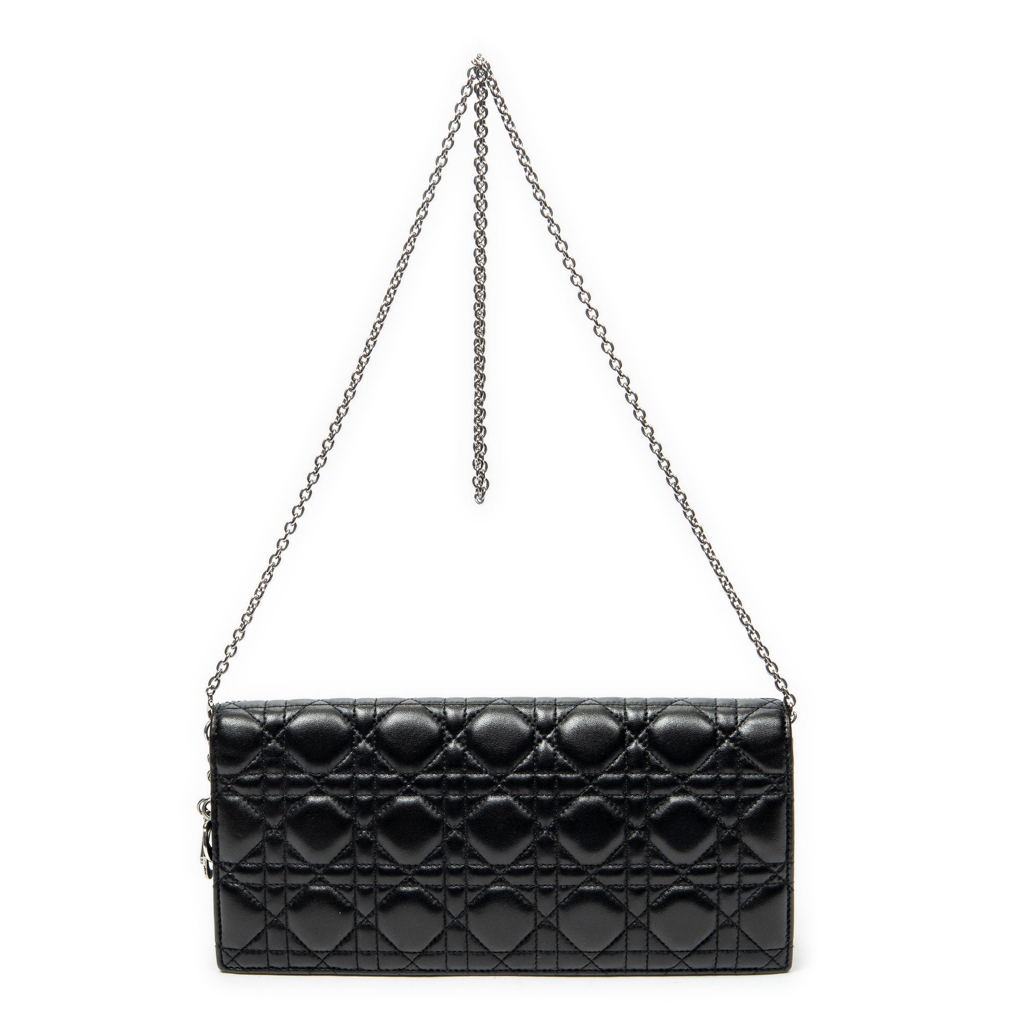 Shoulder Bag Lady Dior Chain Clutch Black Cannage Lambskin Leather