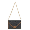 Shoulder Bag Vintage Envelope Chain Clutch Grey Honeycomb Coated Canvas