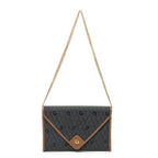 Shoulder Bag Vintage Envelope Chain Clutch Grey Honeycomb Coated Canvas