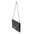 Shoulder Bag Vintage Envelope Chain Clutch Grey Honeycomb Coated Canvas