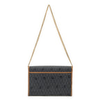 Shoulder Bag Vintage Envelope Chain Clutch Grey Honeycomb Coated Canvas