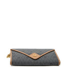 Shoulder Bag Vintage Envelope Chain Clutch Grey Honeycomb Coated Canvas