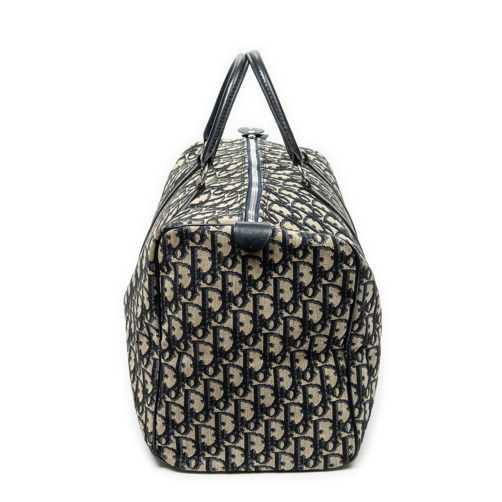 Handbag Vintage Medium Boston Navy Diorissimo Canvas