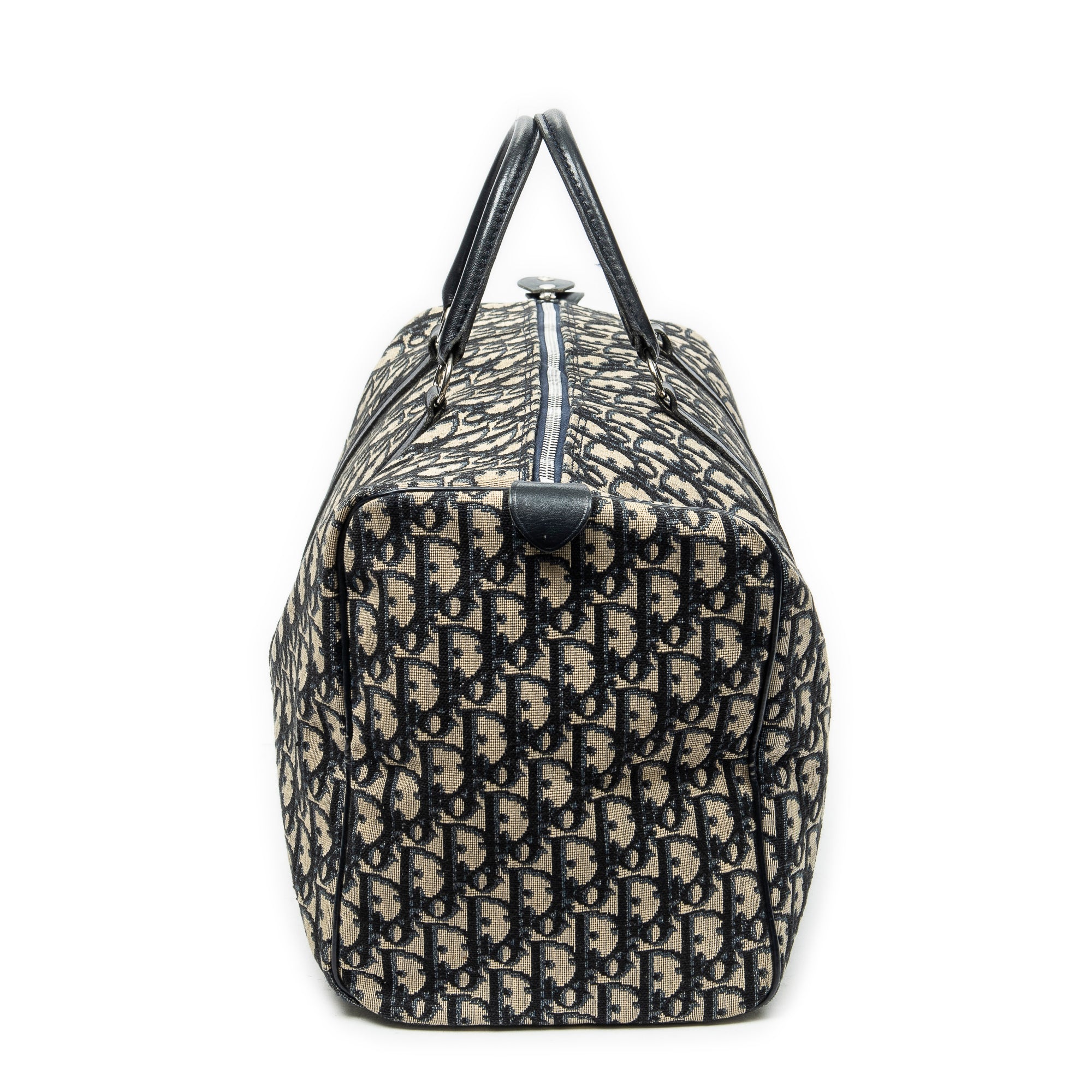 Handbag Vintage Medium Boston Navy Diorissimo Canvas