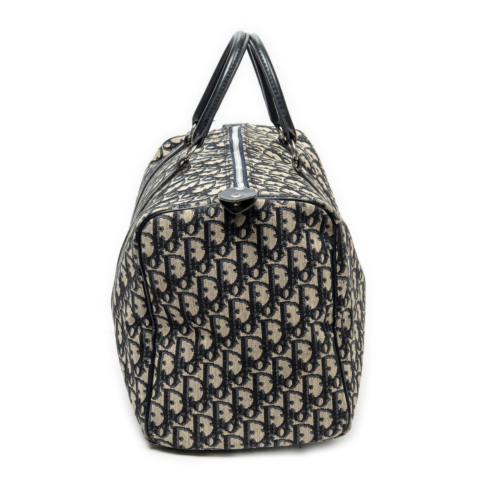 Handbag Vintage Medium Boston Navy Diorissimo Canvas