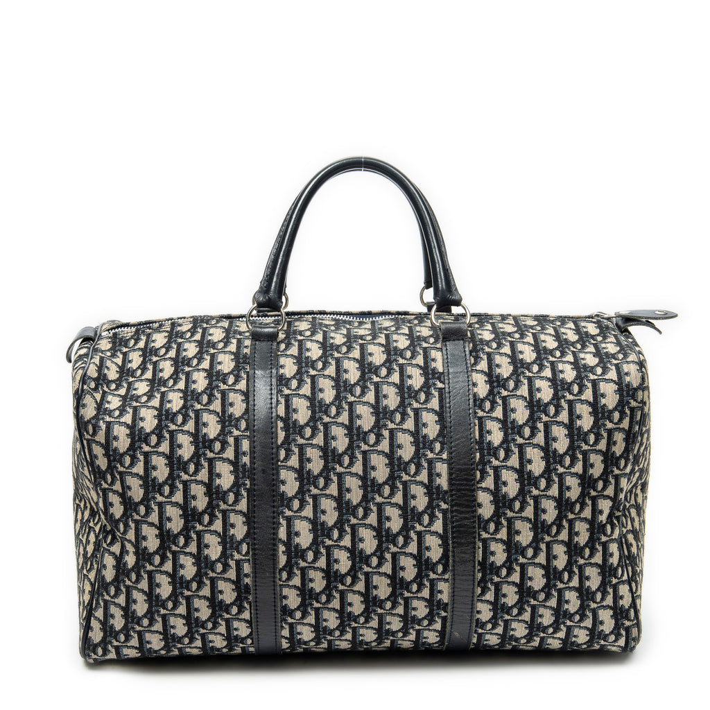 Handbag Vintage Medium Boston Navy Diorissimo Canvas