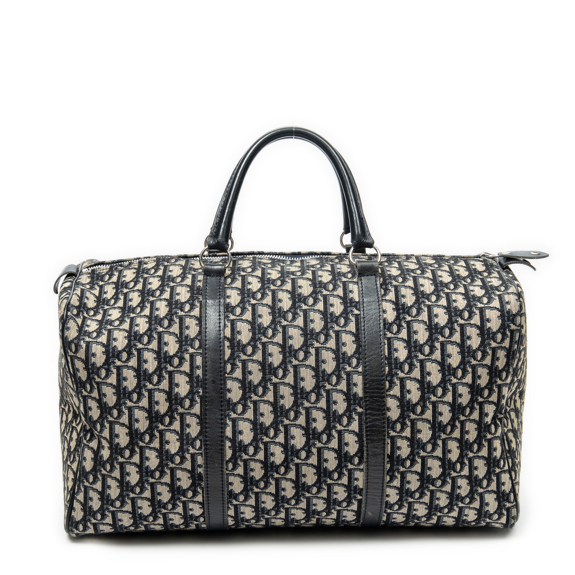 Handbag Vintage Medium Boston Navy Diorissimo Canvas