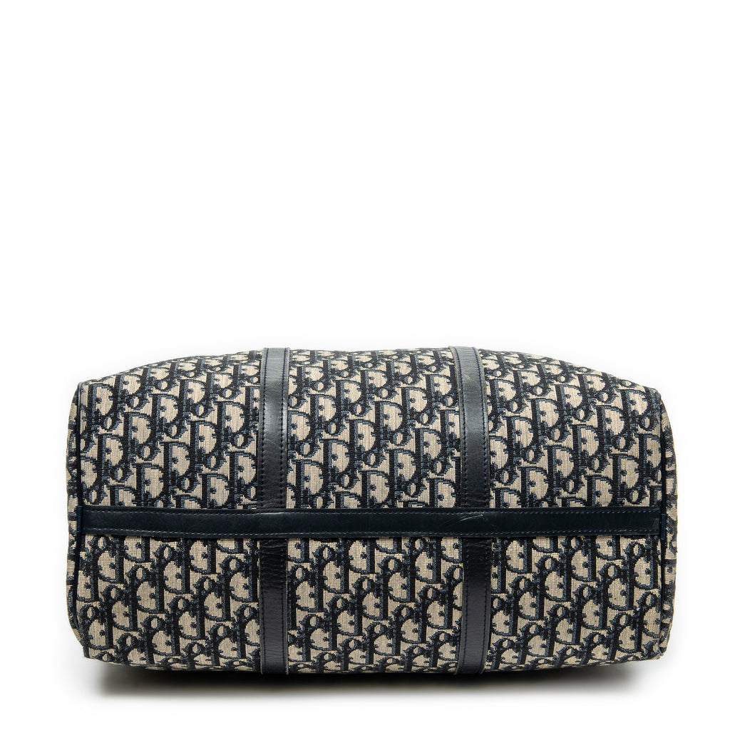 Handbag Vintage Medium Boston Navy Diorissimo Canvas