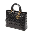 Shoulder Bag Large Lady Dior Zip Black Cannage Lambskin Leather