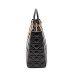 Shoulder Bag Large Lady Dior Zip Black Cannage Lambskin Leather