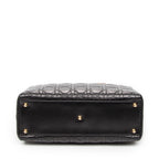 Shoulder Bag Large Lady Dior Zip Black Cannage Lambskin Leather