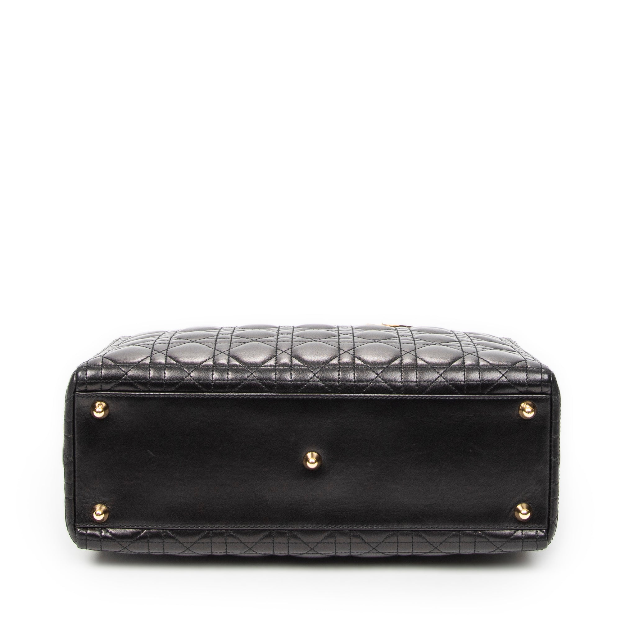 Shoulder Bag Large Lady Dior Zip Black Cannage Lambskin Leather