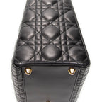 Shoulder Bag Large Lady Dior Zip Black Cannage Lambskin Leather