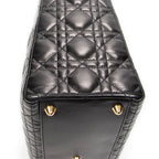 Shoulder Bag Large Lady Dior Zip Black Cannage Lambskin Leather