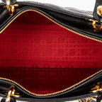Shoulder Bag Large Lady Dior Zip Black Cannage Lambskin Leather