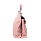 Shoulder Bag Large Bamboo Daily Top Handle Pink Grained Calfskin Leather