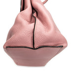 Shoulder Bag Large Bamboo Daily Top Handle Pink Grained Calfskin Leather