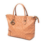 Shoulder Bag Bamboo Heart Bit Zip Tote Peach Guccissima Leather