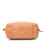 Shoulder Bag Bamboo Heart Bit Zip Tote Peach Guccissima Leather
