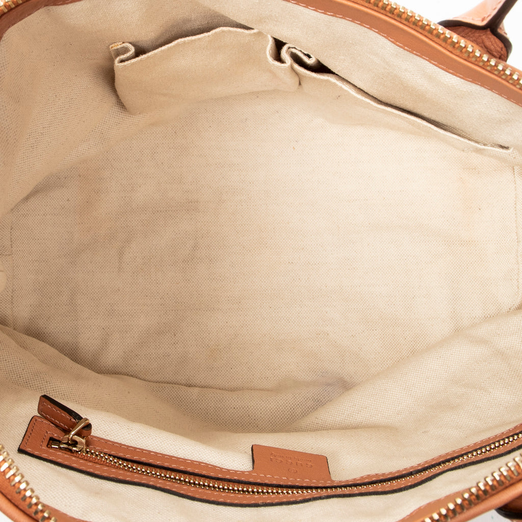 Shoulder Bag Bamboo Heart Bit Zip Tote Peach Guccissima Leather