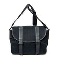 Shoulder Bag Medium Flap Messenger Black Monogrammed Canvas